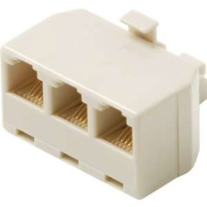  Modular 6C Triplex Adpt Ivory Premium Retail Blister Pack 