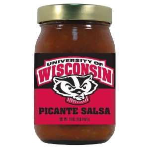    12 Pack WISCONSIN Badgers Picante Salsa Medium 