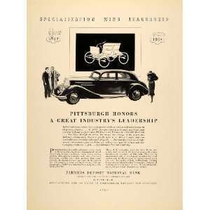 1934 Ad Farmers Deposit National Bank Pittsburgh Cars   Original Print 