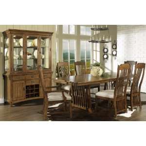   Furnishings Craftsman Dining Room Trestle Table Set