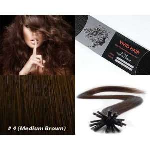   Glue Human Hair Extensions Color #4 (Medium Brown) 0.75g Per Strand