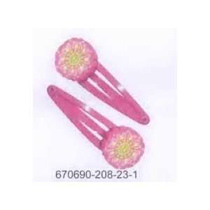  Barrettes Flower/Butterfly Dark Pink Fimo (2 Pack 