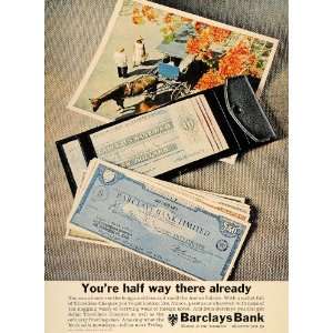  1965 Ad Barclays Bank Travellers Cheques Checks Pounds 