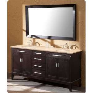   Double Sink Bathroom Vanity w/ Travertine Countertop: Home Improvement
