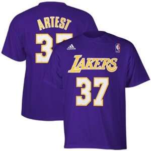  Los Angeles Lakers Ron Artest Adidas Purple Name and 