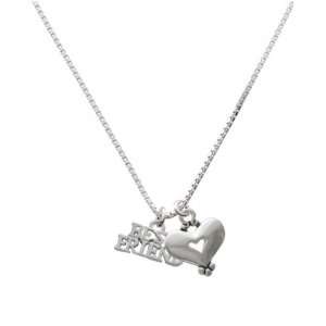    Silver Best Friend and Silver Heart Charm Necklace Jewelry