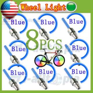 New Car Bike Motorcycle Alarm Tyre Tire Wheel Led Light Lamp Blue 