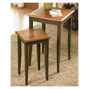  Pinecone Nesting Tables   Set of 2: Home & Kitchen