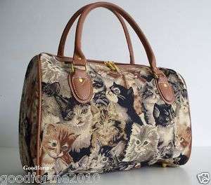 Holdall Travel bag in Rose Cats Bears Floral Tapestry  