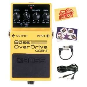 Boss ODB 3 Bass Overdrive Pedal Bundle with 10 Foot Instrument Cable 