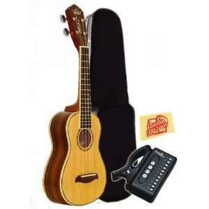  by Washburn OU13 Soprano Ukulele Bundle with Hard Case, Cherub Tuner 