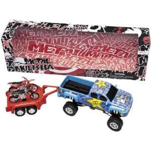   Metal Mulisha Diecast Toys Truck/Trailer/2 Bikes 1:32: Toys & Games