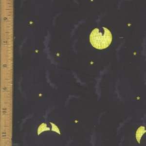   Halloween Night with Moon & Bats Fabric By the Yard: Everything Else