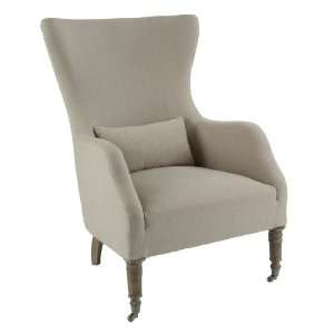  Olivier French Country Wing Back Flared Arm Chair: Home 