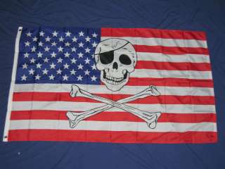 3X5 USA PIRATE FLAG NEW JOLLY ROGER AMERICAN US F742  