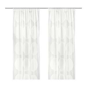 NEW IKEA NINNI TRÅD CURTAINS 2 PANELS SHEER OFF WHITE  