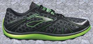 MENS BROOKS PURE GRIT SHOES BRIGHT GREEN/ANTHRACITE/BLACK/SILVER 8 