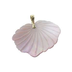    Pink Mother Of Pearl Beach Shell Pendant, 14k Gold: Jewelry