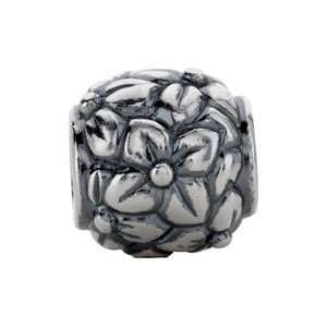  Kera Sterling Silver Pattern Flower Bead: Jewelry