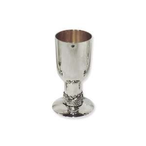  Sterling Silver Kiddush Cup with Jerusalem Casting