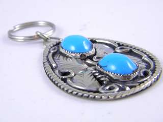 Handmade Silver Key Chain W/Turquoise, Coral SKC7697  