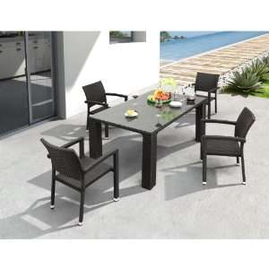  Zuo Modern Boracay Table With 4 Boracay Bar Chairs: Home 