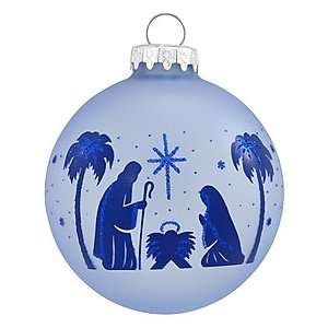  Holy Family Blue Glass Ornament