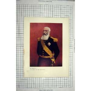    PORTRAIT HIS MAJETY KING BELGIANS COLOUR PRINT