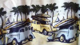 Mens L Casual Hawaiian Shirt Morro Bay Hudson Car Surf  