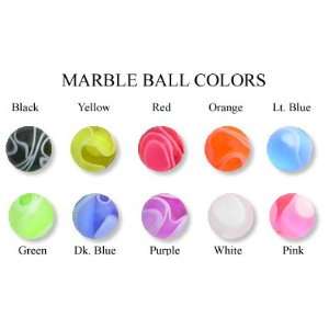  100 Pieces of MARBLE Ball Acrylic Tongue Jewelry Jewelry