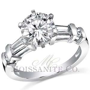 Round & Baguette Moissanite Engagement Ring 2.0ctw [eng619]