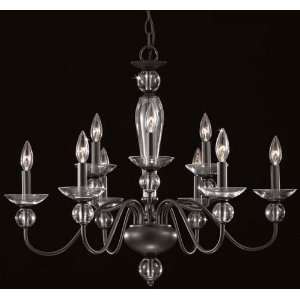  New classic   chandelier in textured black with hand blown 