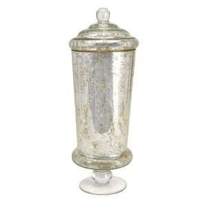  19 Antiqued Finish Lidded Table Top Glass Jar Container 