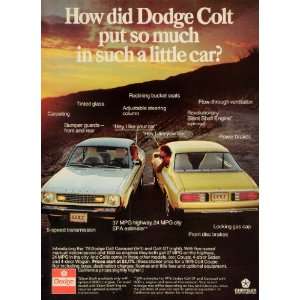 : 1976 Ad Chrysler Corp Dodge Colt Carousel GT Automobile Logo Motor 