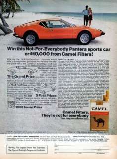 1973 De Tomaso Pantera Original Color Ad  
