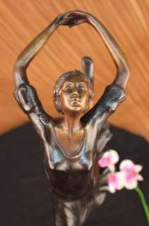 Signed J.ERTE Ballerina Dancer Bronze Statue Sculpture Art Nouveau 