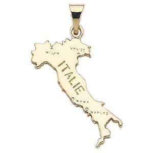    18K Gold Plated Italy Map Mappa dell Italia Pendant Jewelry