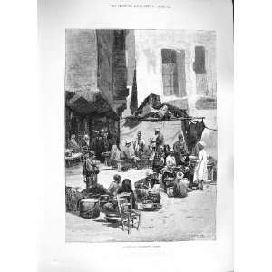  1884 OPEN AIR RESTAURANT CAIRO EGYPT MONTBARD PRINT