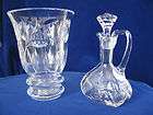 Crystal bowl vase & oil vinegar decanter, matching set