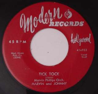 MARVIN AND JOHNNY Tick Tock MODERN Doo Wop R&B 45 HEAR  