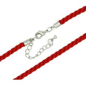   18 Red Twisted Silk Cord Necklace With 2in extender   4.0MM: Jewelry