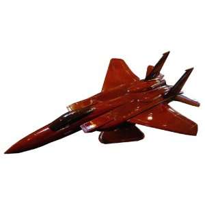  Mahogany Wooden Display Model F 15 Eagle Fighter Jet Airplane 
