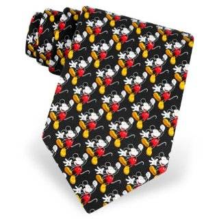 Mens Mickey Mouse Repeat Silk Tie by Mickey Unlimited in Black