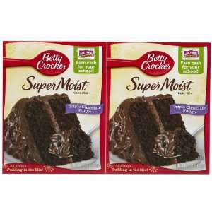 Betty Crocker Super Moist Triple Chocolate Fudge Cake Mix, 15.25 oz, 2 