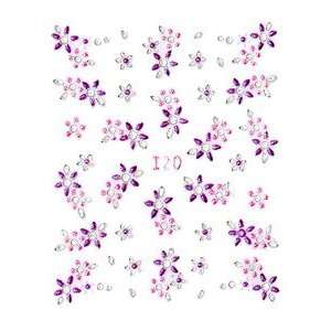  Purple/Pink Floral Nail Stickers/Decals: Beauty