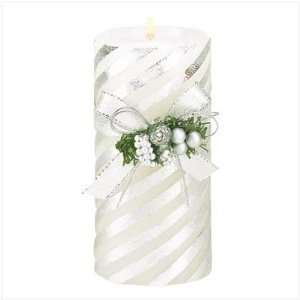  Silver Stripes Candle   Style 39207