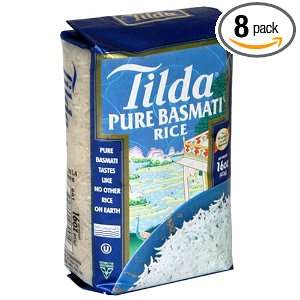 Tilda Rice, Pure Basmati, 16 Ounce Bags (Pack of 8):  