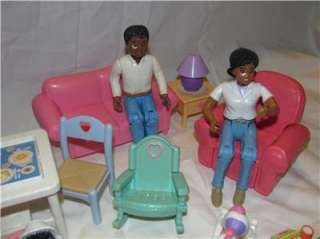 Fisher Price Loving Family Dollhouse Furniture and Figures/ People Lot 