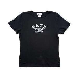   Logo Babydoll T shirt by 5th & Ocean   Black Large: Sports & Outdoors