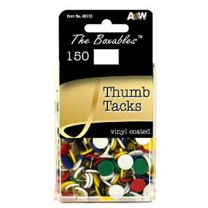  A&W Products Boxable Vinyl Coated Thumbtacks, Assorted 